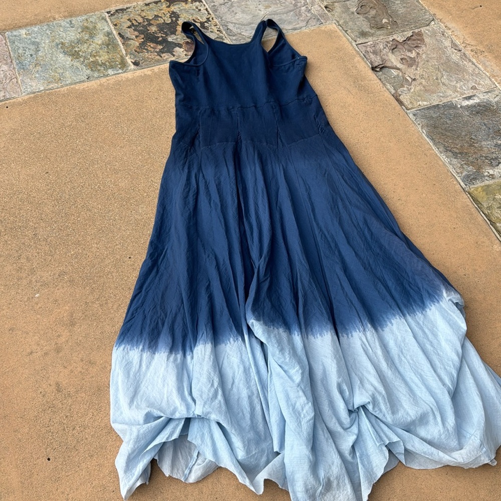 Unique,Blue hombre dress maxi SzM